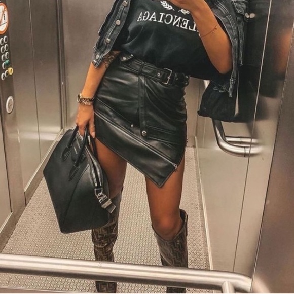 Black REAL leather skirt - Picture 5 of 5